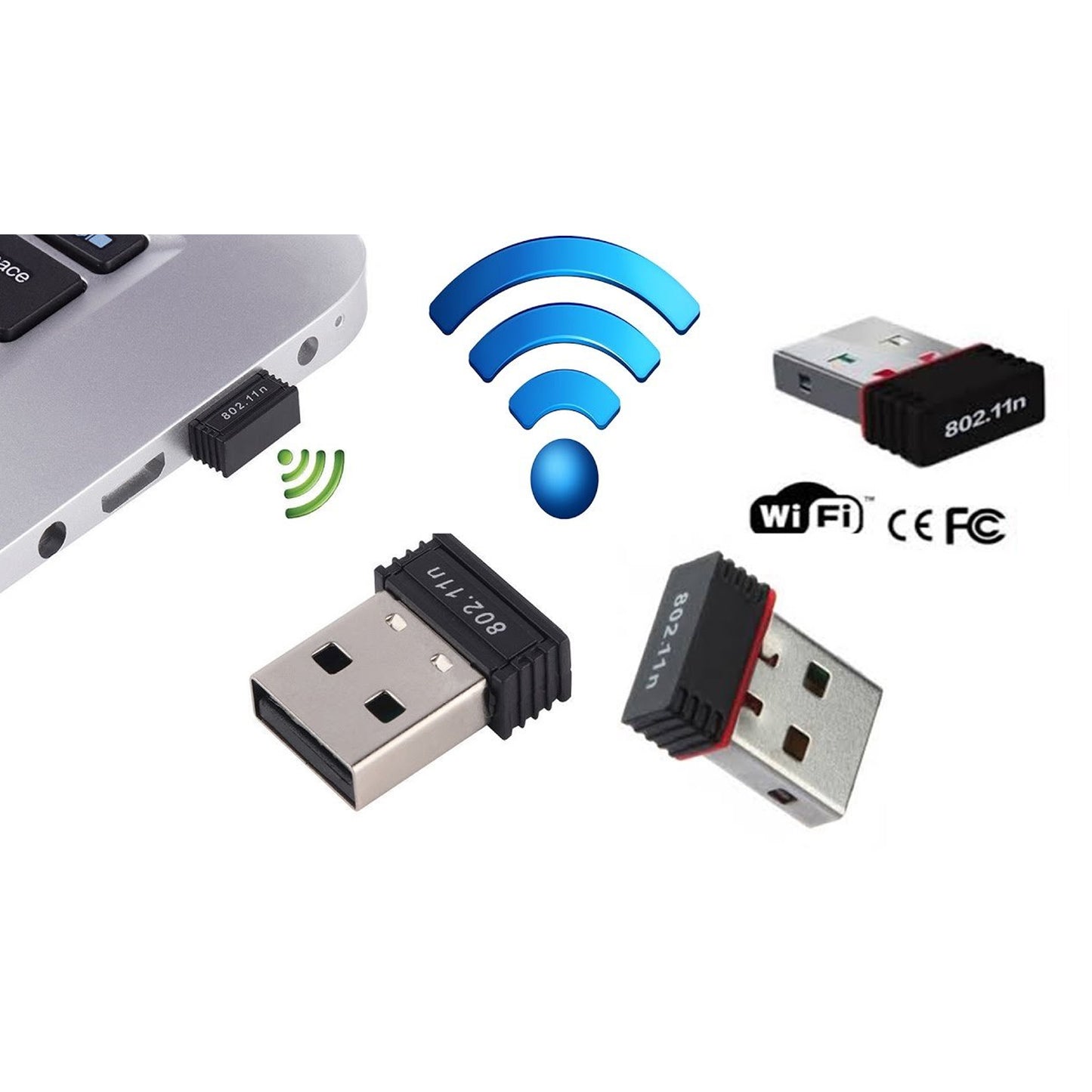 7224 Wi-fi Receiver Wireless Mini Wi-fi Network Adapter With With Driver Cd For Computer Laptop And Etc Device Use - Essentials