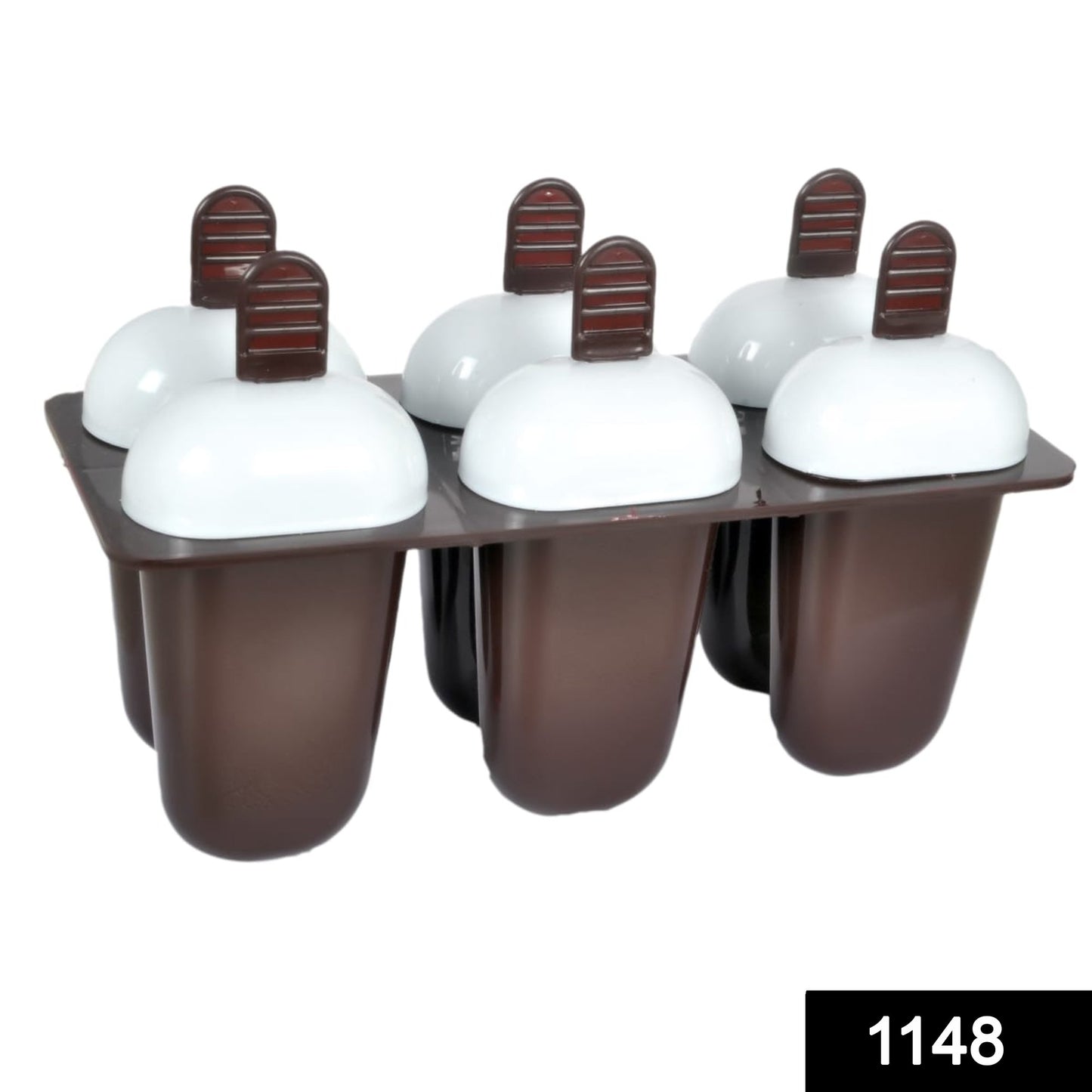 1148 Plastic Ice Candy Maker Kulfi Maker Moulds Set With 6 Cups (Multicolour) - Essentials