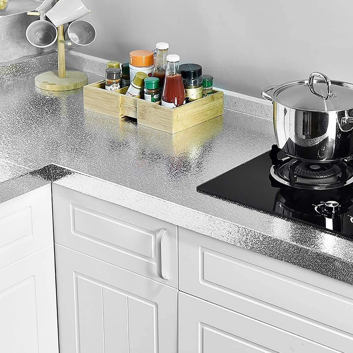 Self-adhesive Kitchen Back Splash Wallpaper Aluminum Foil Wall Paper (60200 Cm) - Essentials