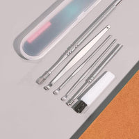 Ear Wax Cleaning Kit, Reusable Ear Wax Cleaner Tool Set with Storage Box - Ear Wax Remover Tool Kit (Silver) - Essentials