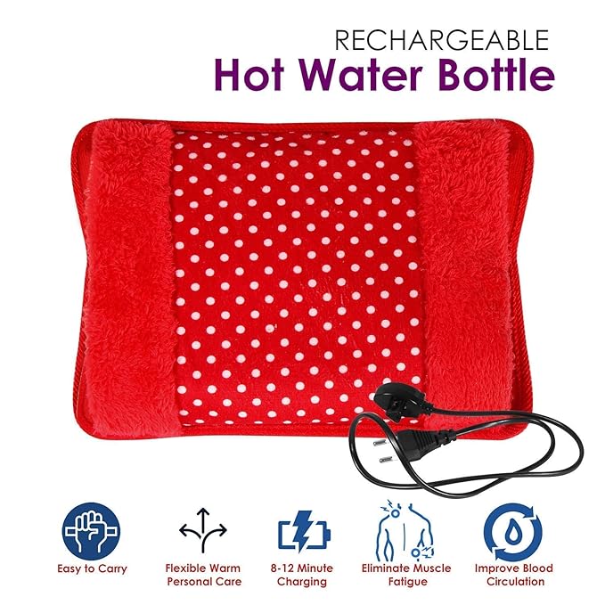 Velvet Hot Water Bag For Pain Relief Massage Heat Pouch - Essentials
