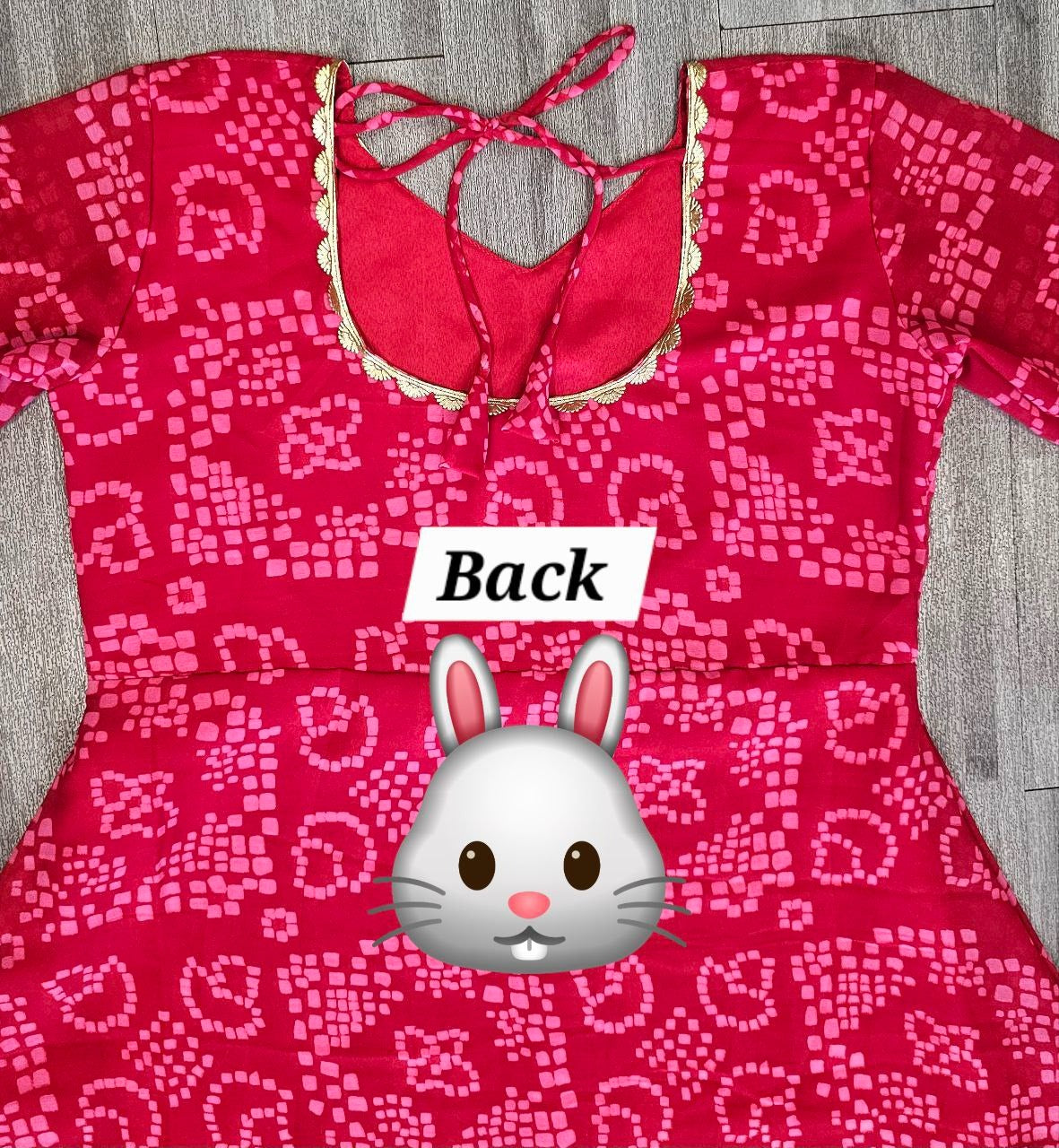 Women'S Red Bandhani Styles Gown - Essentials