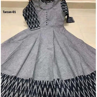 Women Solid Cotton Gown (Grey) - Essentials