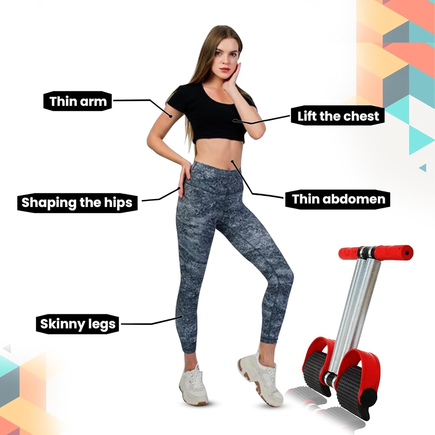 Premium Double Spring Tummy Trimmer Men and Women for Abs Workout, Exercise In Gym, Belly Exercise Waist Trimmer, Tummy Twister (Red & Black) - Essentials