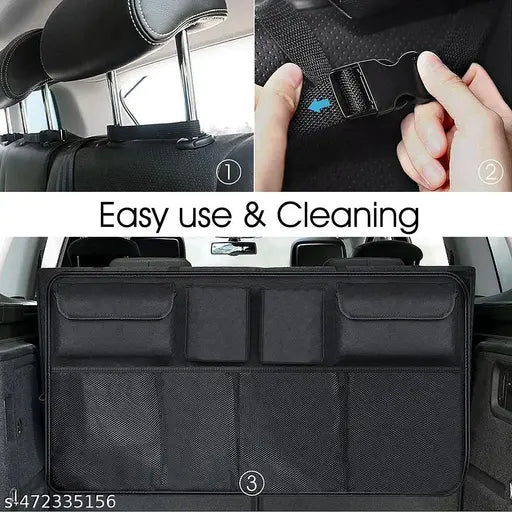 Car Trunk Organizer, Backseat Hanging Organizer With 8 Large Storage Bag Super Capacity, Waterproof Trunk Storage Bag - Essentials