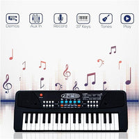 37 Keys Piano Keyboard Toy with Microphone, USB Power Cable & Sound Recording Function Analog Portable Keyboard - Essentials