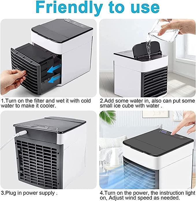 Portable Mini Air Conditioner Small Size 500Ml Water Tank USB Powered - Essentials