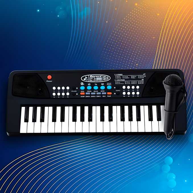 37 Keys Piano Keyboard Toy with Microphone, USB Power Cable & Sound Recording Function Analog Portable Keyboard - Essentials