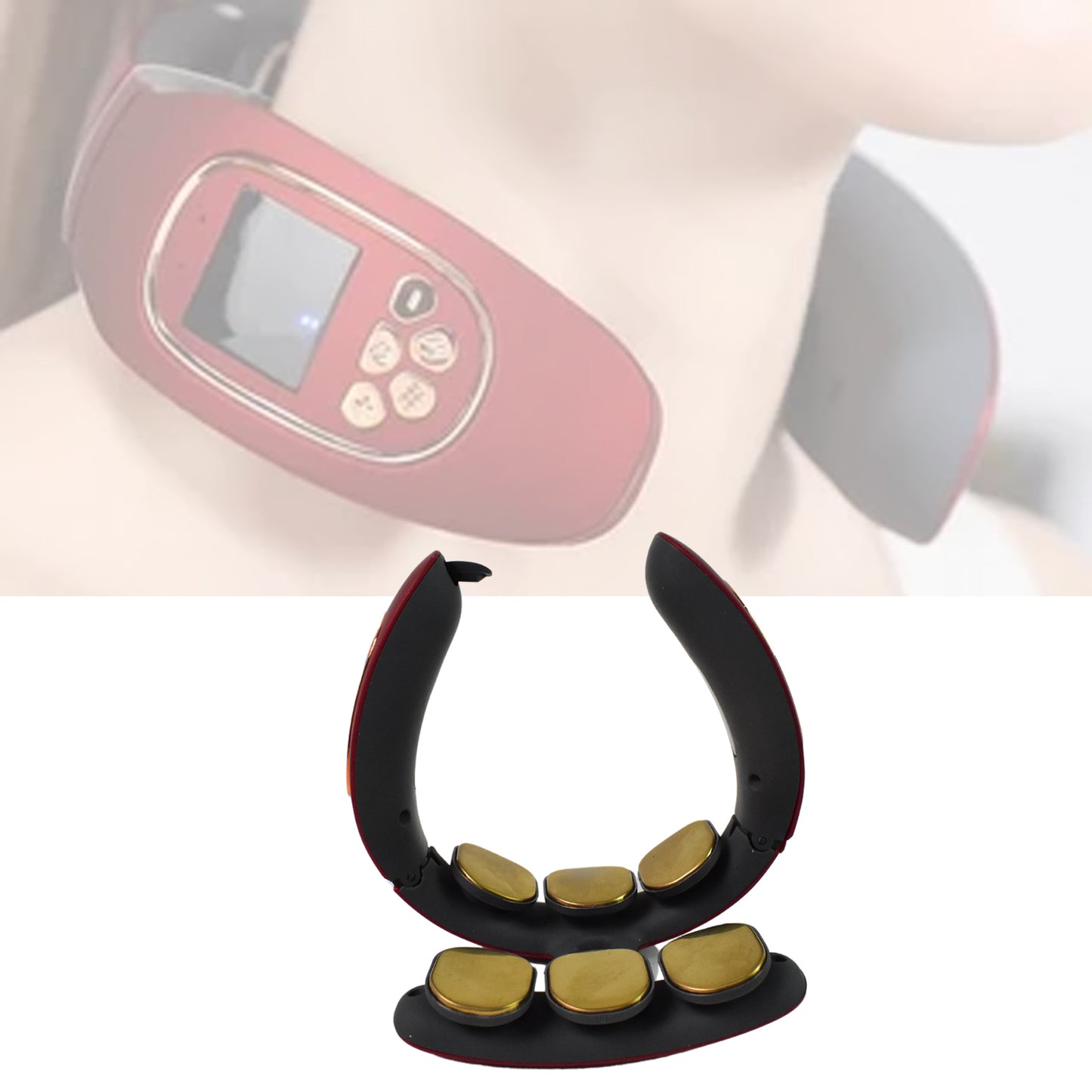 6 Heads Smart Electric Neck And Back Pulse Massager Wireless (1 Pc) - Essentials