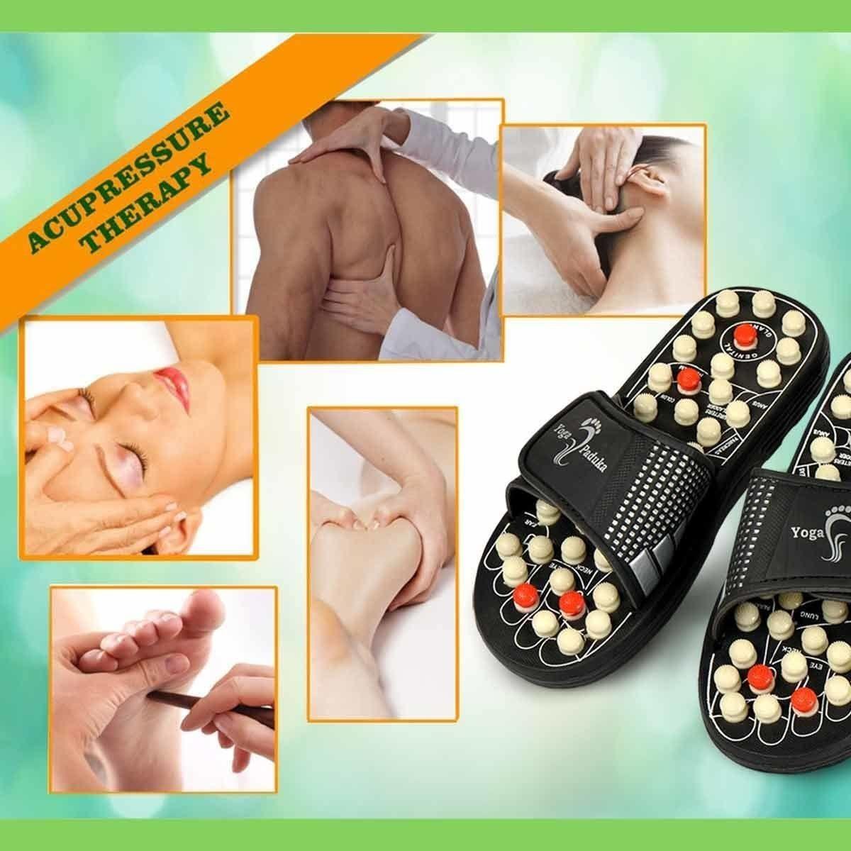 Acupressure and Magnetic Therapy Paduka Slippers for Full Body Blood Circulation For Men and Women - Essentials