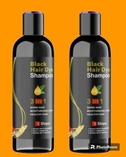 Unisex Instant Black Herbal Hair Dye Shampoo for Grey Hair Coverage 3 in 1(100ml) - Essentials