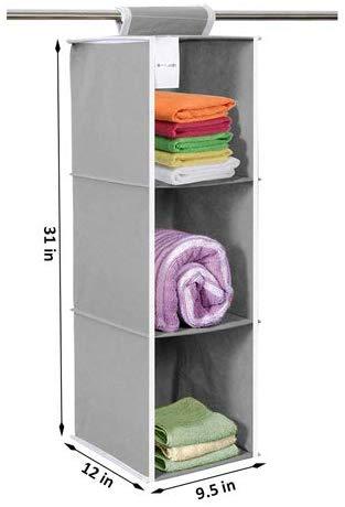 Cloth Organizer - Hanging 3 Shelves Wardrobe Organizer - Essentials