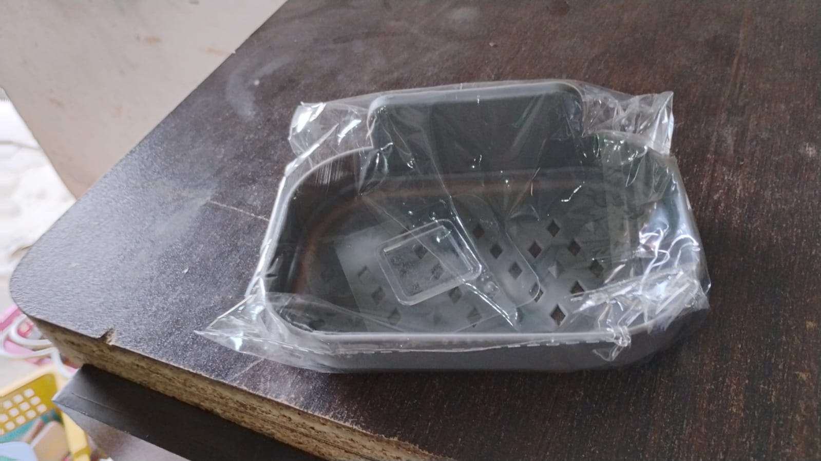 Plastic Soap Dish Holder For Bathroom Shower Wall Mounted Self Adhesive (1 Pc) - Essentials