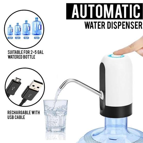 "Automatic USB Rechargeable Water Dispenser | Portable & Easy to Use | Safe BPA-Free Design" - Essentials