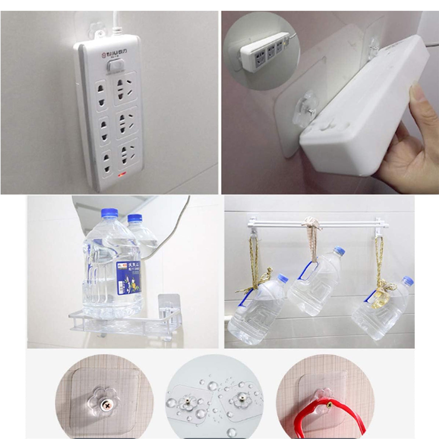 Self Adhesive Hooks Sticker  Screw Nut And Bolt Type (4 Pcs Set) - Essentials