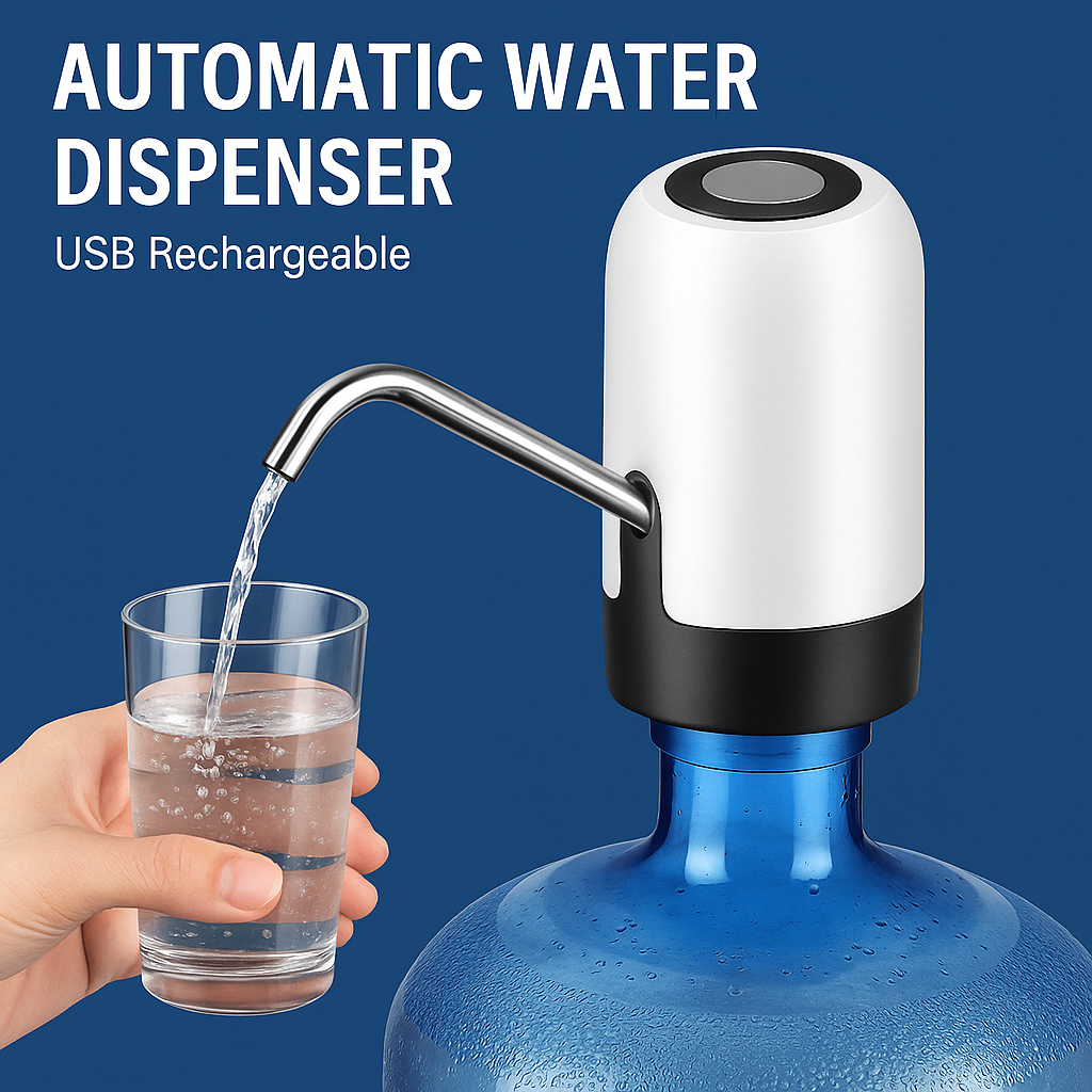 "Automatic USB Rechargeable Water Dispenser | Portable & Easy to Use | Safe BPA-Free Design" - Essentials