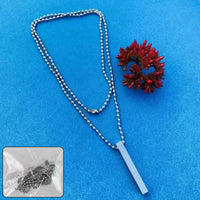Plain Stick Shape Locket With Chain Stainless Steel Necklace (1 Pc) - Essentials
