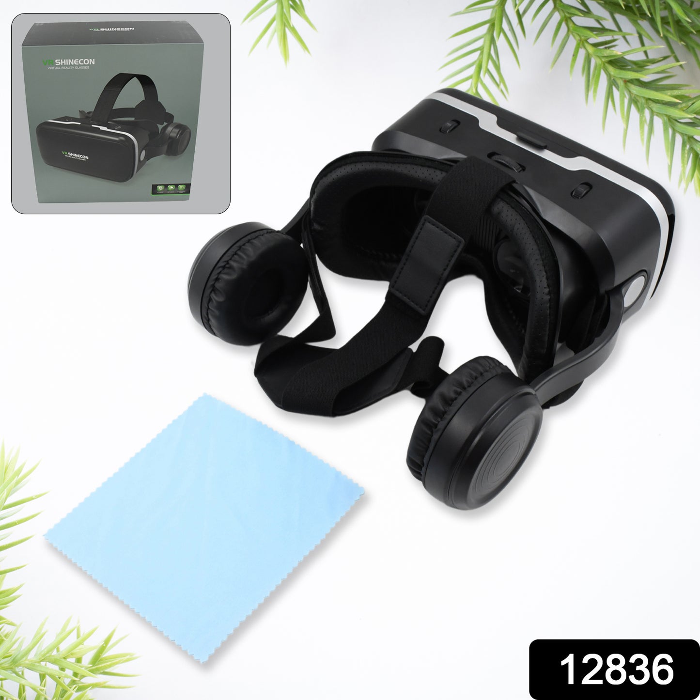 12836 3d Hd Vr Glasses Virtual Reality Goggles Headset For Ios For Android Smartphonevr Goggles-for 3d Vr Movies Video Games With Headphones (1 Pc) - Essentials