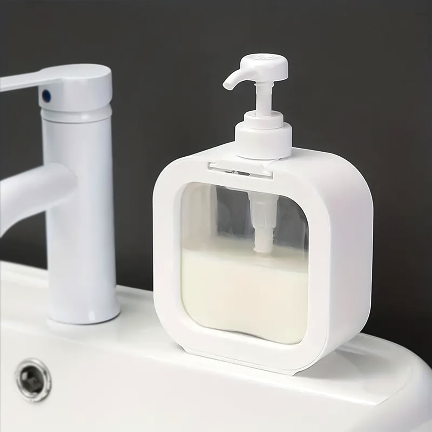 Snap Sink Dispenser Plastic Clear Empty Pump Lotion Bottles (1 Set) - Essentials