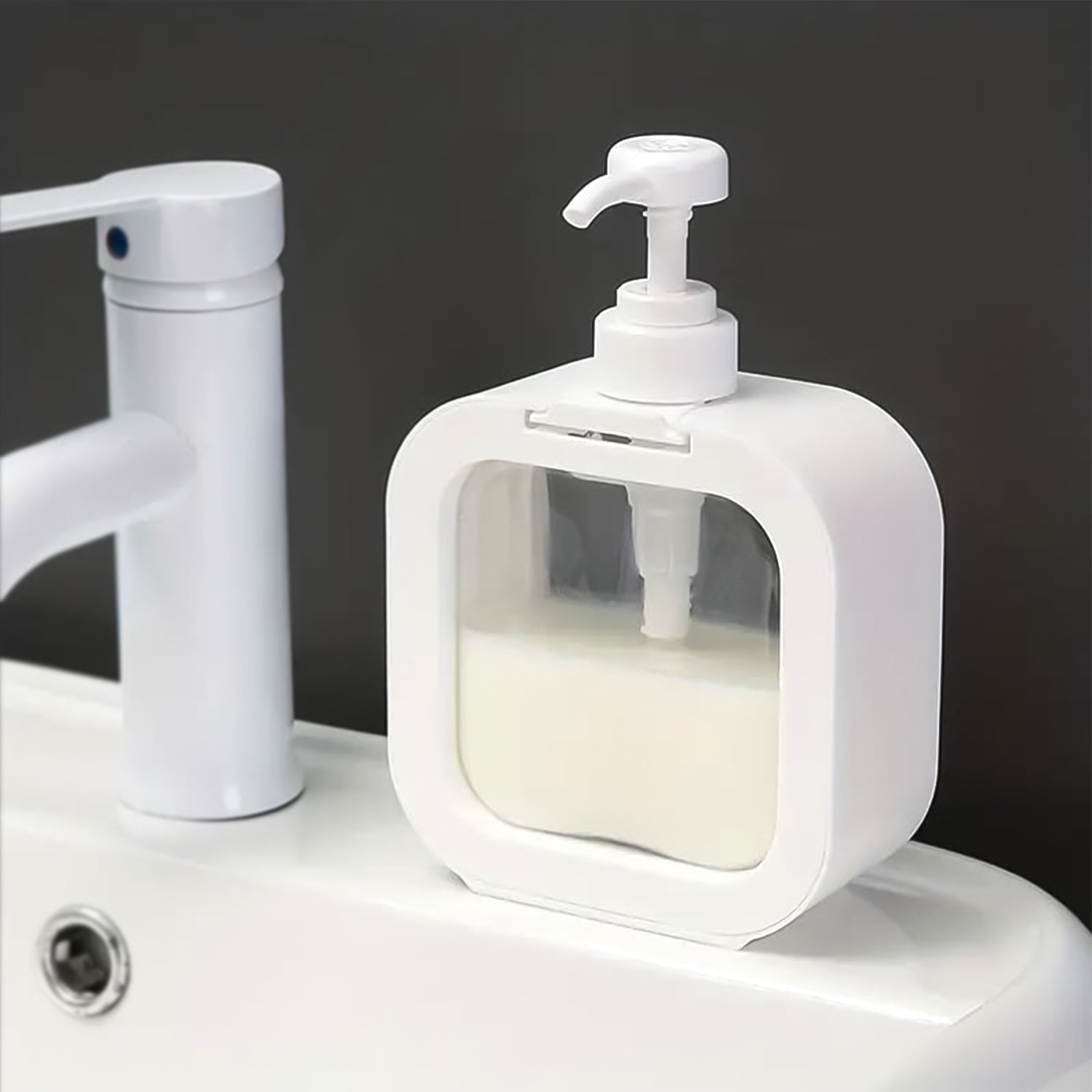 Snap Sink Dispenser Plastic Clear Empty Pump Lotion Bottles (1 Set) - Essentials