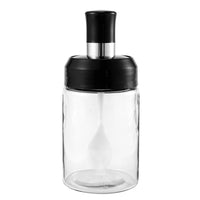 Transparent Glass Storage Jar With Built-in Spoon Approx 250ml - Essentials