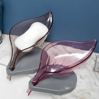 1081 Soap Tray Self Draining Leaf Soap Box Storage Soap Box Rack Leaf Laundry Soap Box With Suction Cup Suitable For Bathroom And Kitchen Plastic Tray Rack (1 Pc) - Essentials