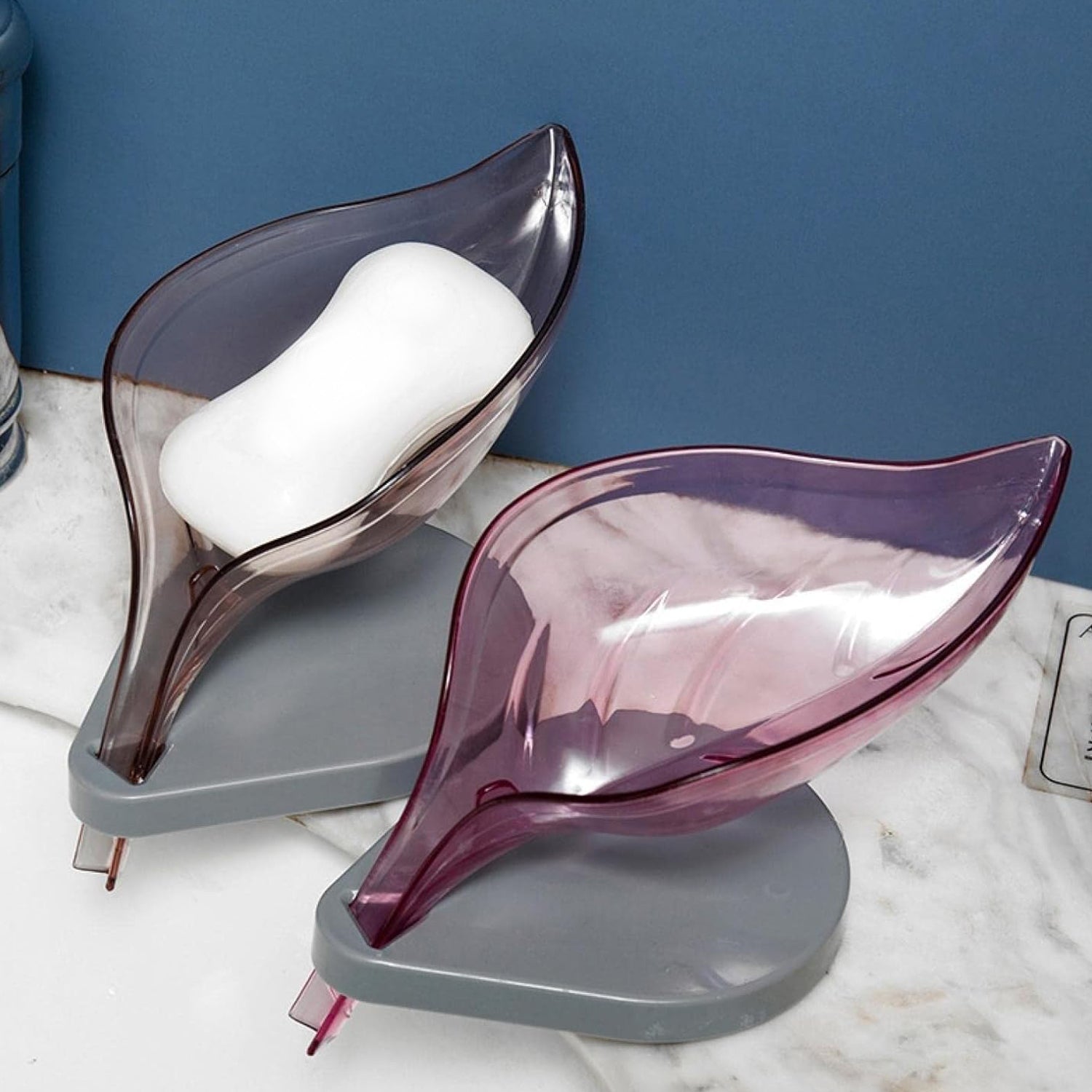 1081 Soap Tray Self Draining Leaf Soap Box Storage Soap Box Rack Leaf Laundry Soap Box With Suction Cup Suitable For Bathroom And Kitchen Plastic Tray Rack (1 Pc) - Essentials