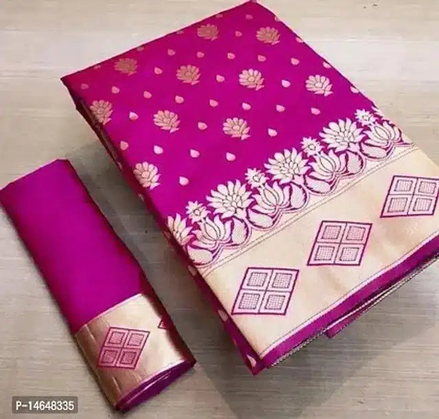 Jacquard Printed Saree for Women (Dark Green, 6.3 m) - Essentials