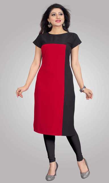 AK Fashion Mall Women Crepe Kurti (Multicolor, XL) (Pack of 1) - Essentials