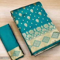Jacquard Printed Saree for Women (Dark Green, 6.3 m) - Essentials