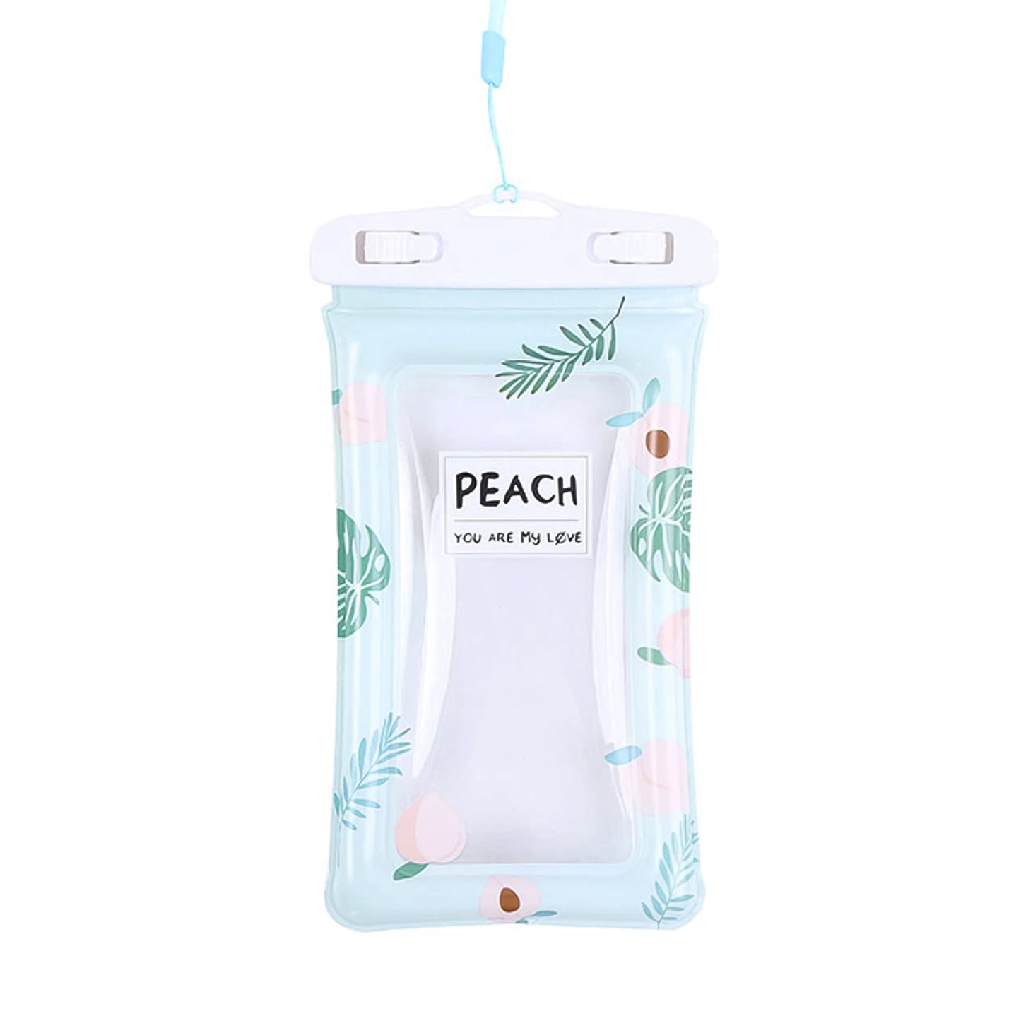 Waterproof Peach Transparent Mobile Pouch With Neck Strap (1 Pc) - Essentials