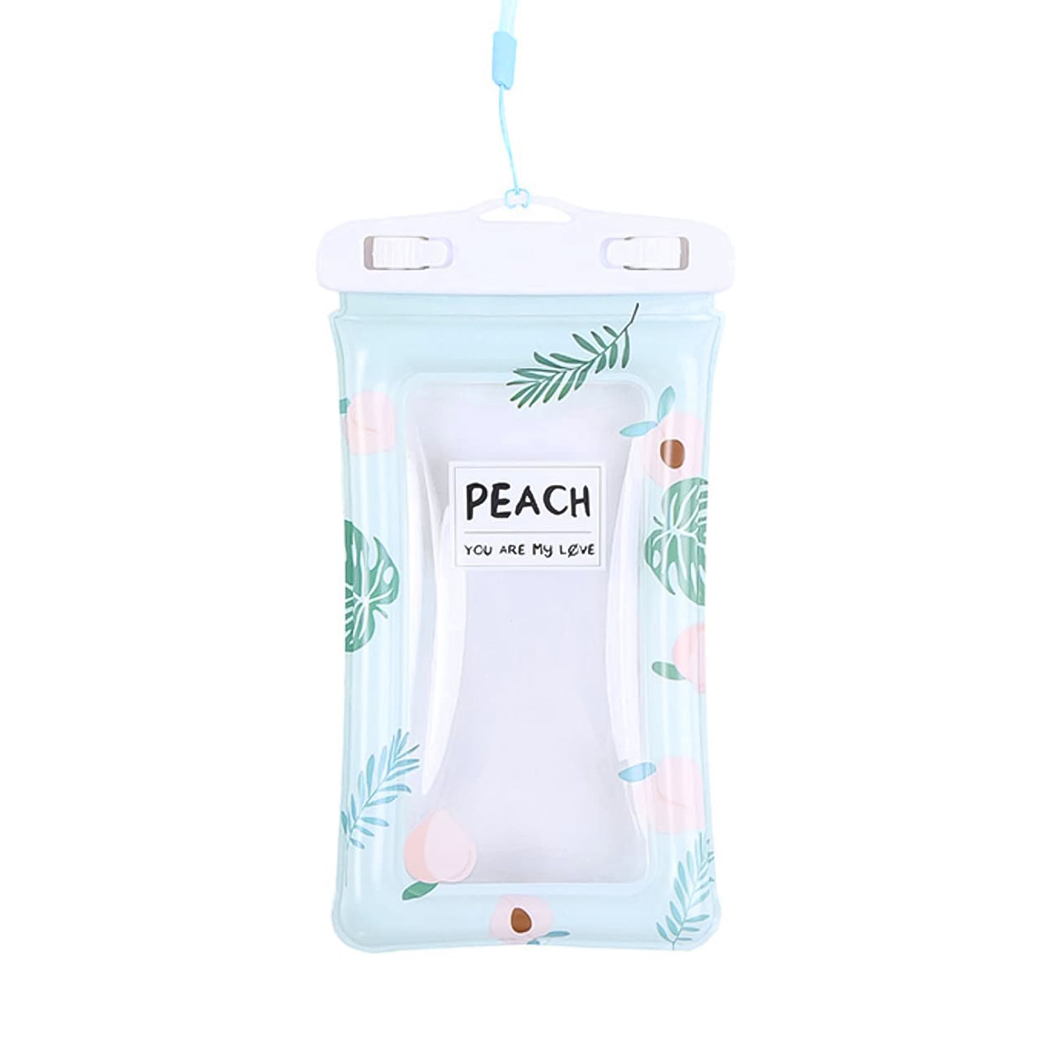 Waterproof Peach Transparent Mobile Pouch With Neck Strap (1 Pc) - Essentials
