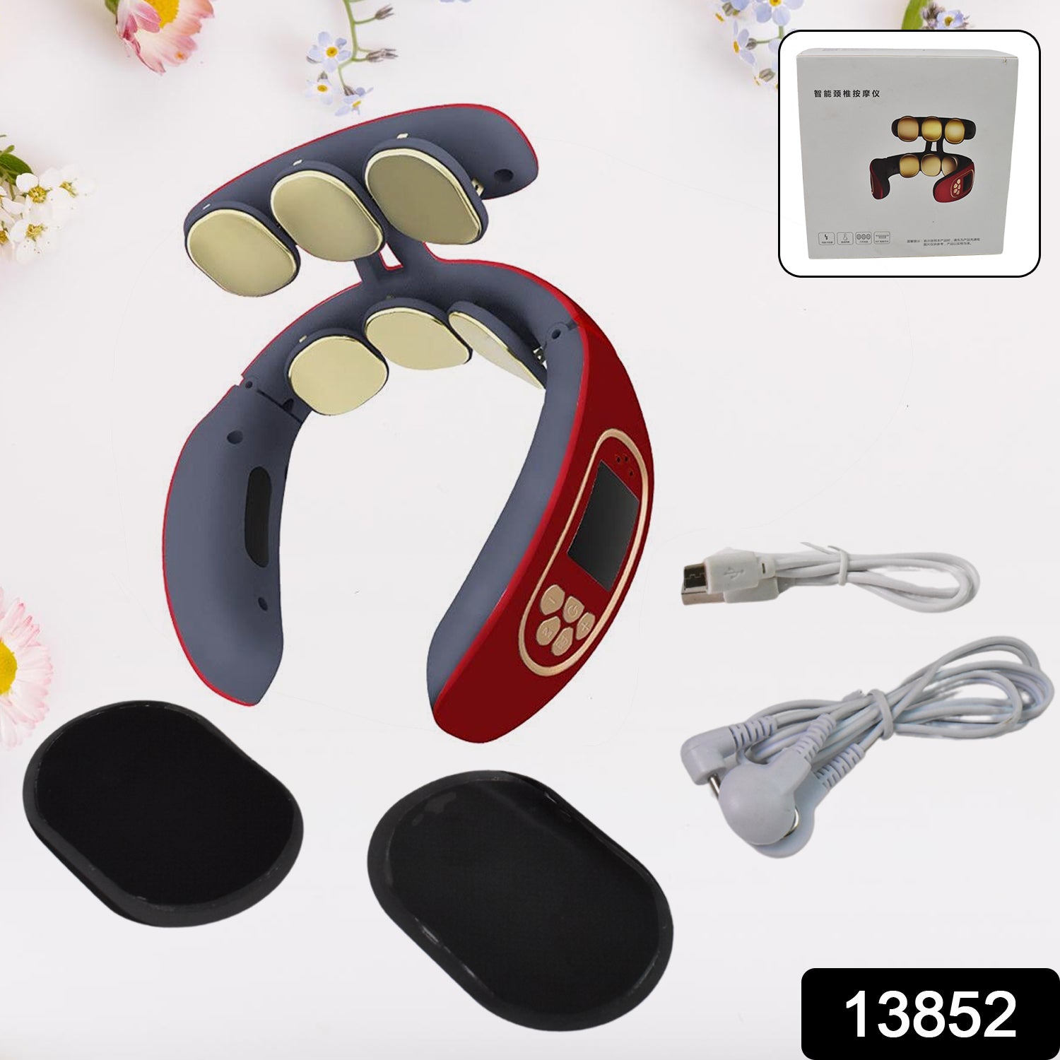 6 Heads Smart Electric Neck And Back Pulse Massager Wireless (1 Pc) - Essentials