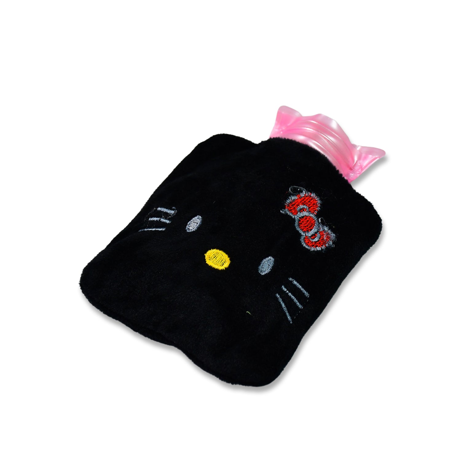 6513 Black Hello Kitty Small Hot Water Bag With Cover For Pain Relief Neck Shoulder Pain And Hand Feet Warmer Menstrual Cramps. - Essentials