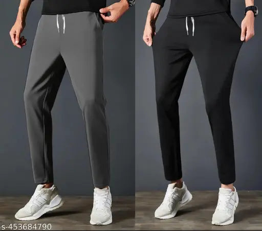 Men Solid  Track Pants ( Pack Of 2 ) - Essentials