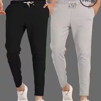 Men Solid  Track Pants ( Pack Of 2 ) - Essentials