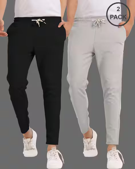 Men Solid  Track Pants ( Pack Of 2 ) - Essentials