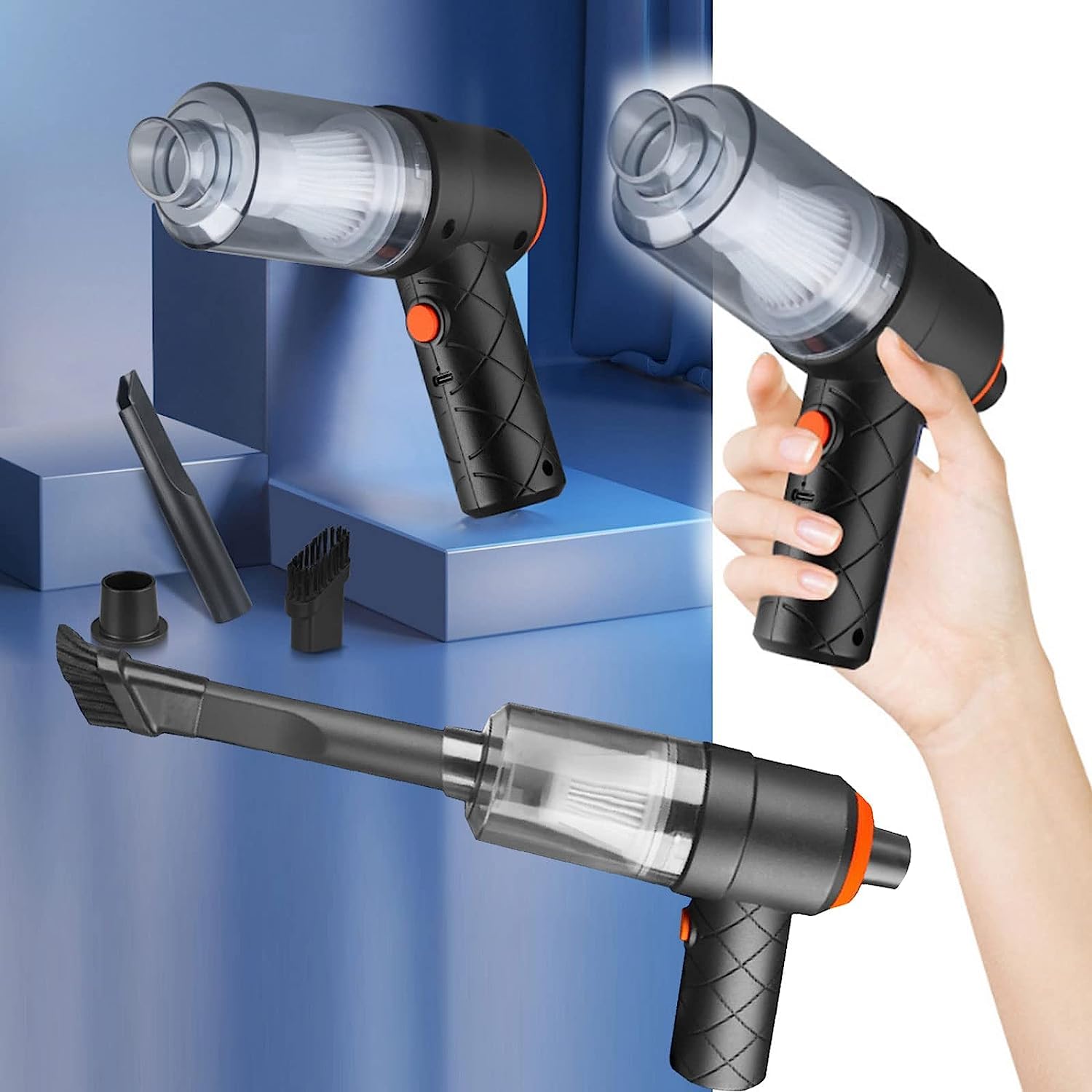 0390 Vacuum Cleaner Dust Collection  2 In 1 Car Vacuum Cleaner High-power Handheld Wireless Vacuum Cleaner Home Car Dual-use Portable Usb Rechargeable Mini Car Vacuum For Vehicle Home And Office - Essentials