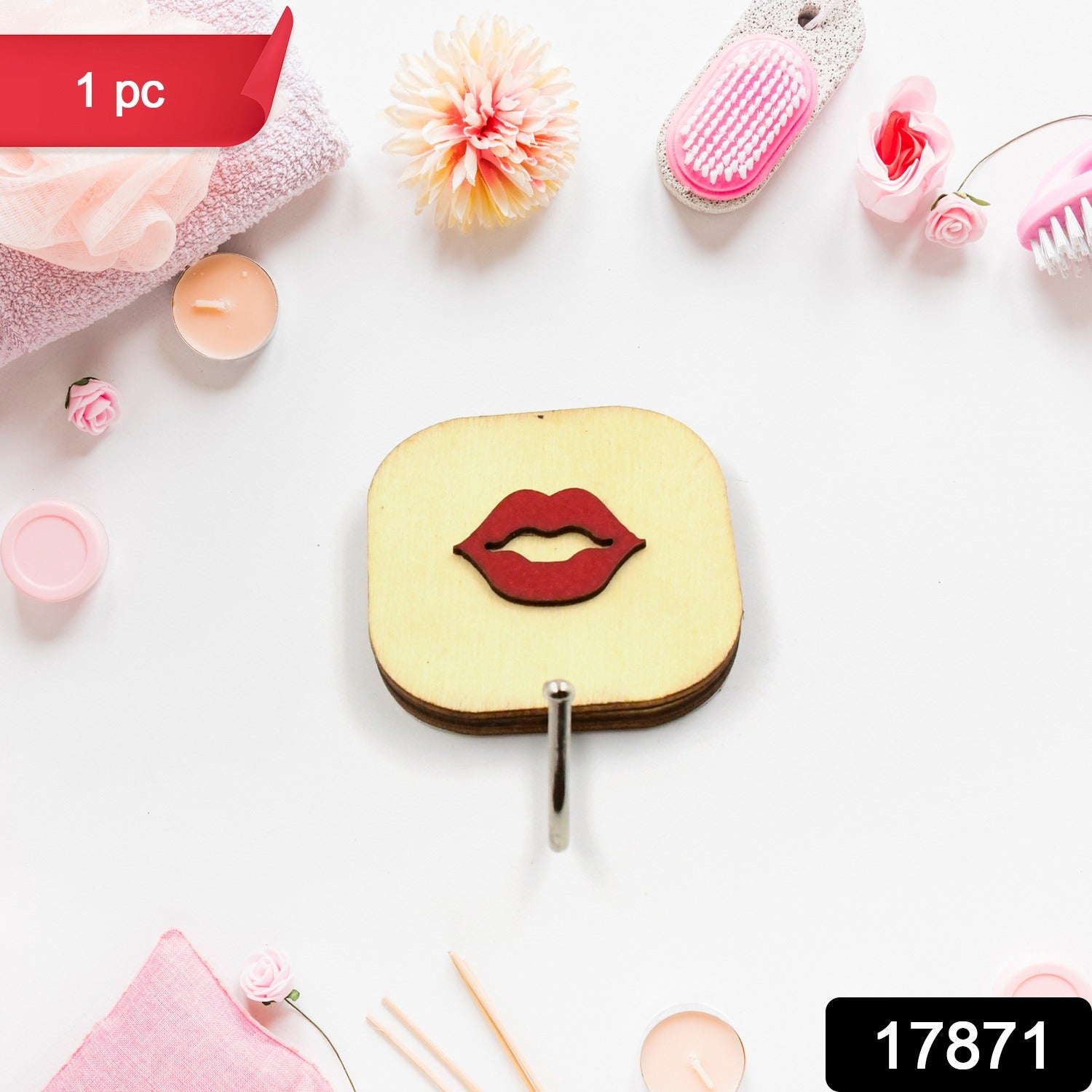 17871 Wooden Cartoon Hook Wall Hanging Hooks Wall Storage Hook Wall Mounted Hat Hooks Wall Coat Hooks Hanger Backpack Hook Clothes Hook Office Towel Hook Clothing Iron (1 Pc) - Essentials